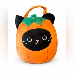 Squishmallows Calio the Cat Pumpkin Halloween Treat Pail Bucket Bag 12" Soft